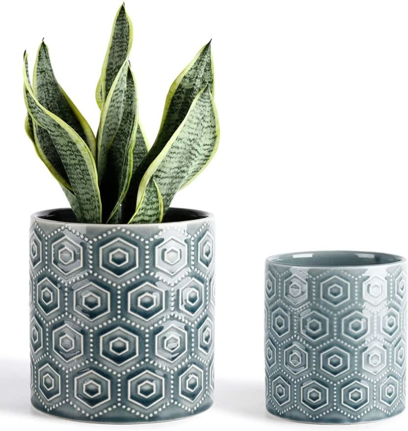 Blue Geometric Planter