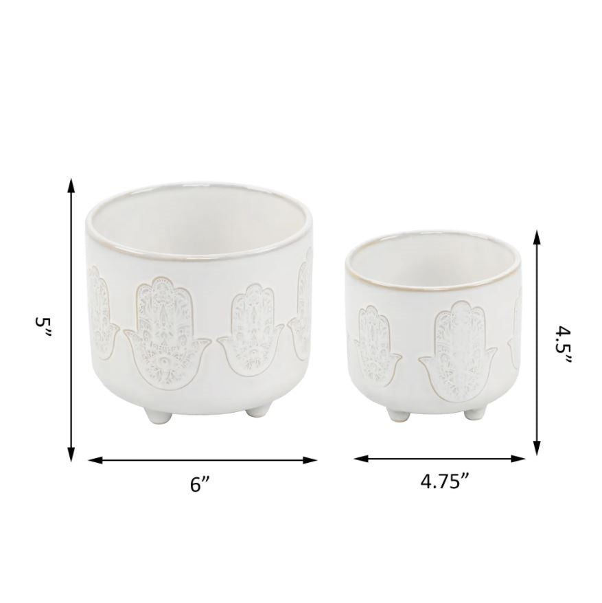 Hamsa Hand Footed Planter