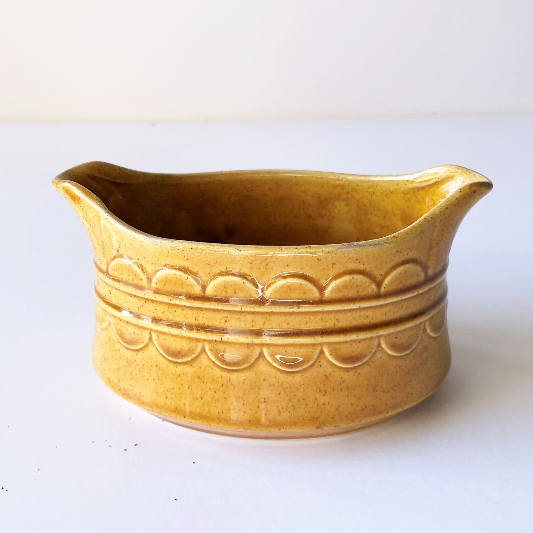 Fluted Honey Ceramic Planter