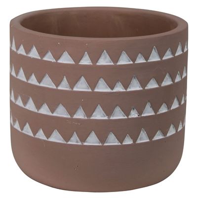 Totem Triangle Band Rust Cement Planter