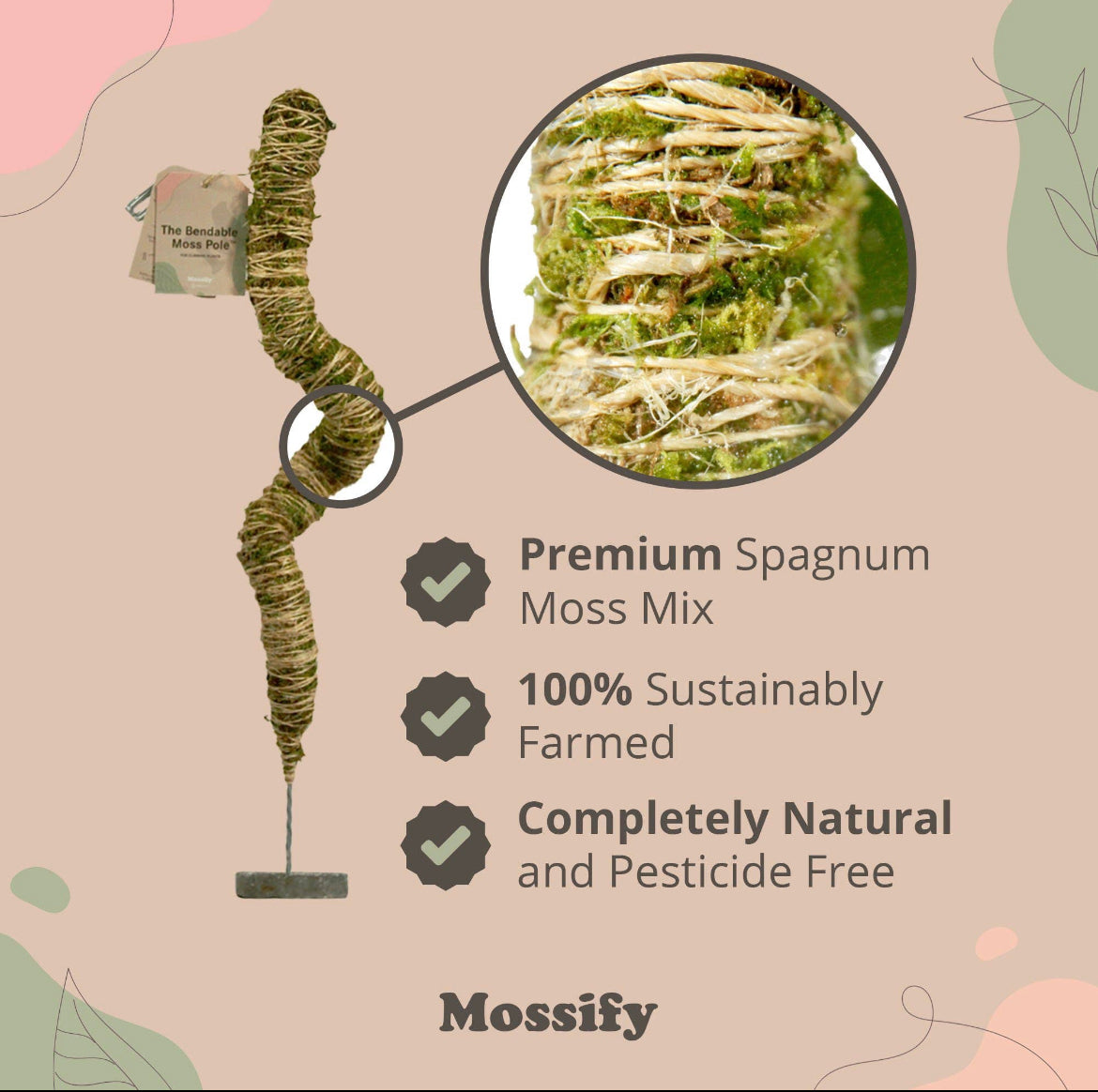 Mossify Bendable Moss Pole