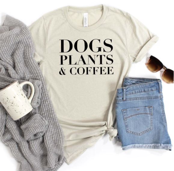Dogs Plants Coffee T-Shirt