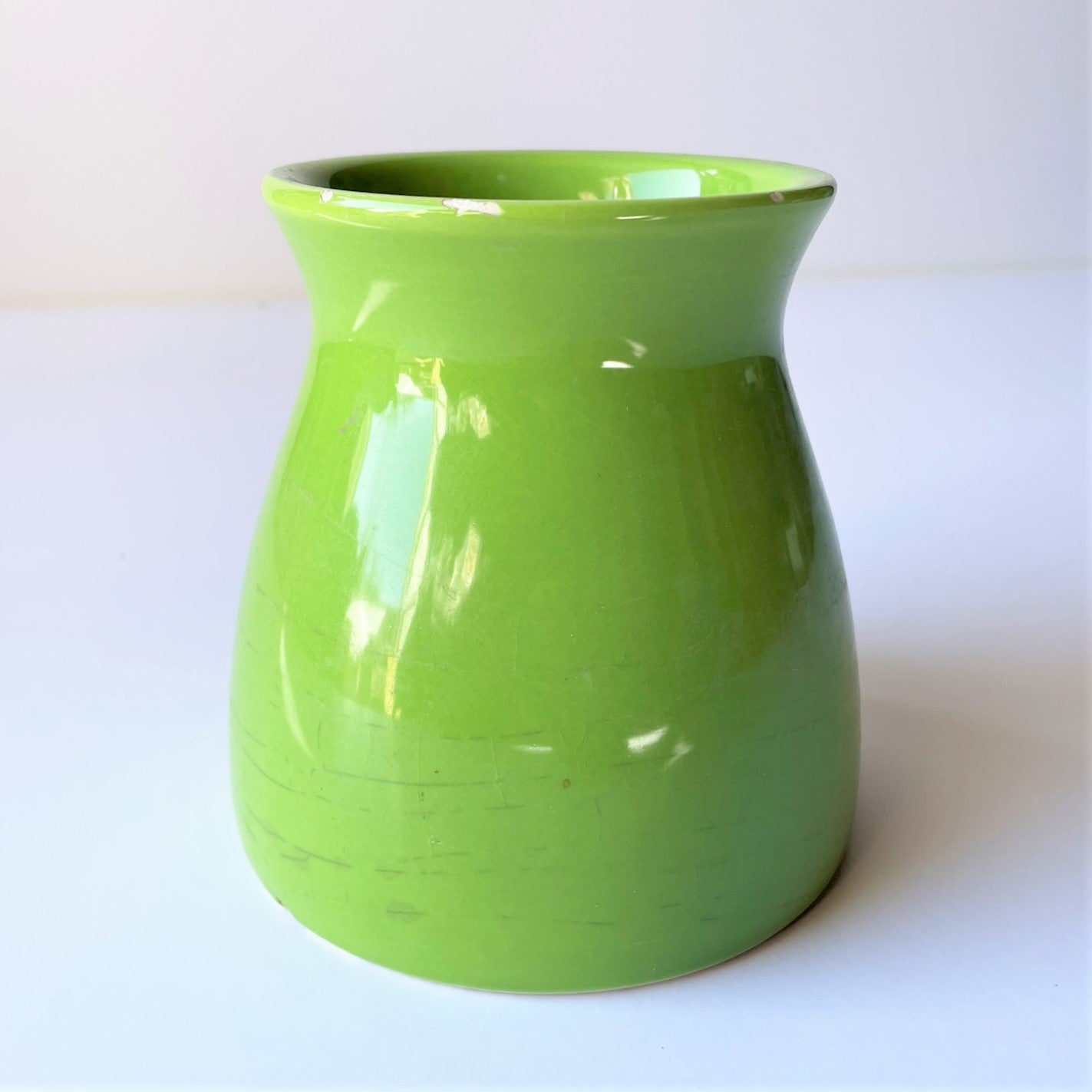 Lime Green Hourglass Ceramic Planter