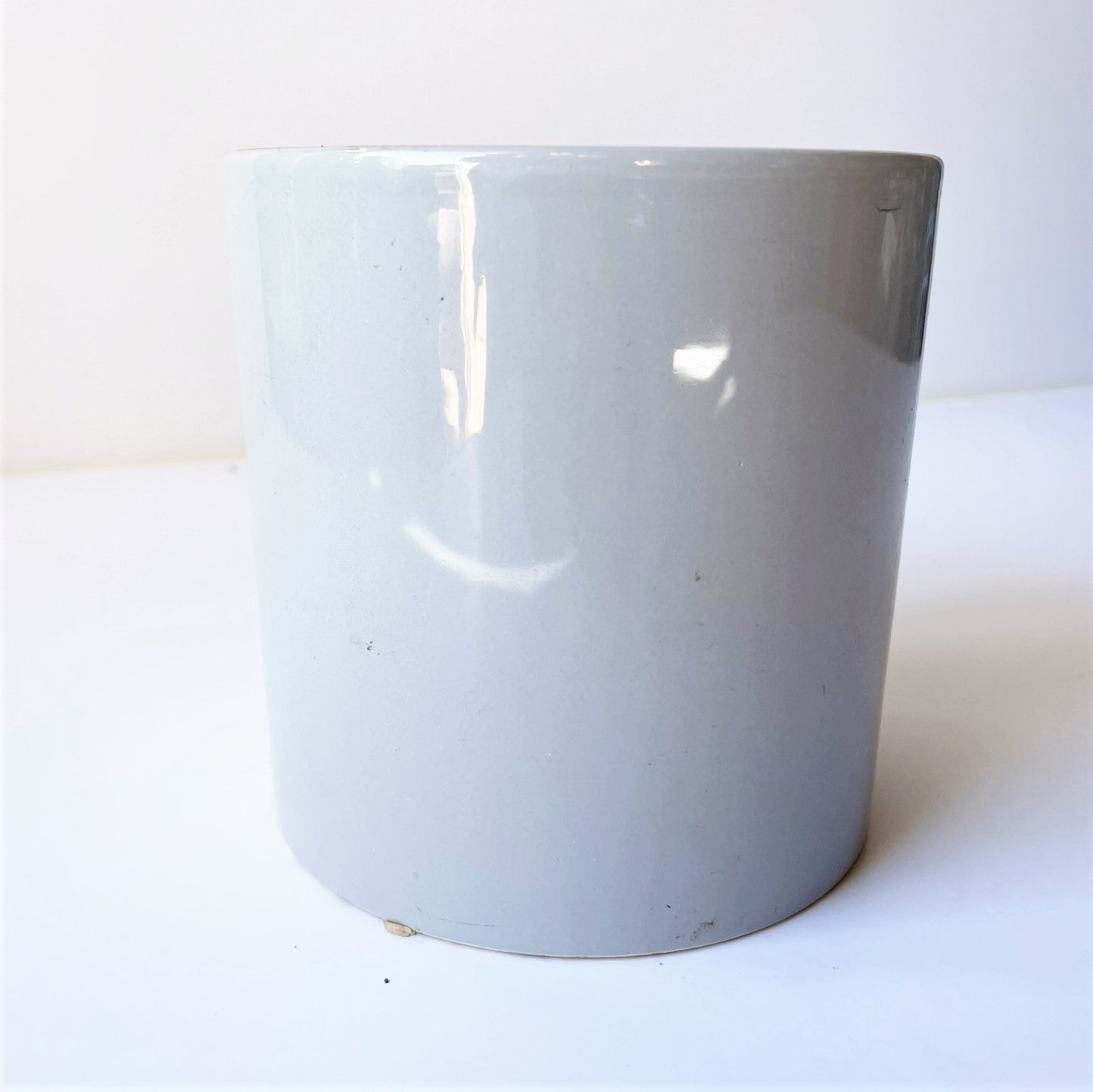 Light Grey Cylinder Ceramic Planter