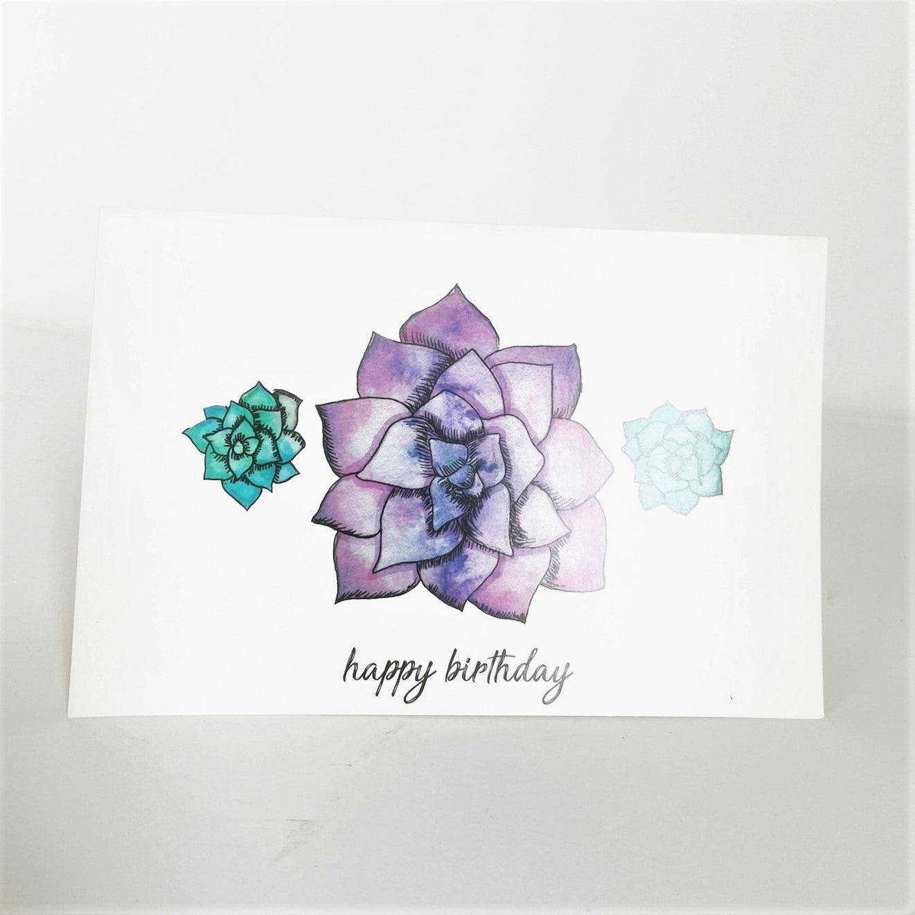 succulent birthday card Happy Birthday Card Succulents