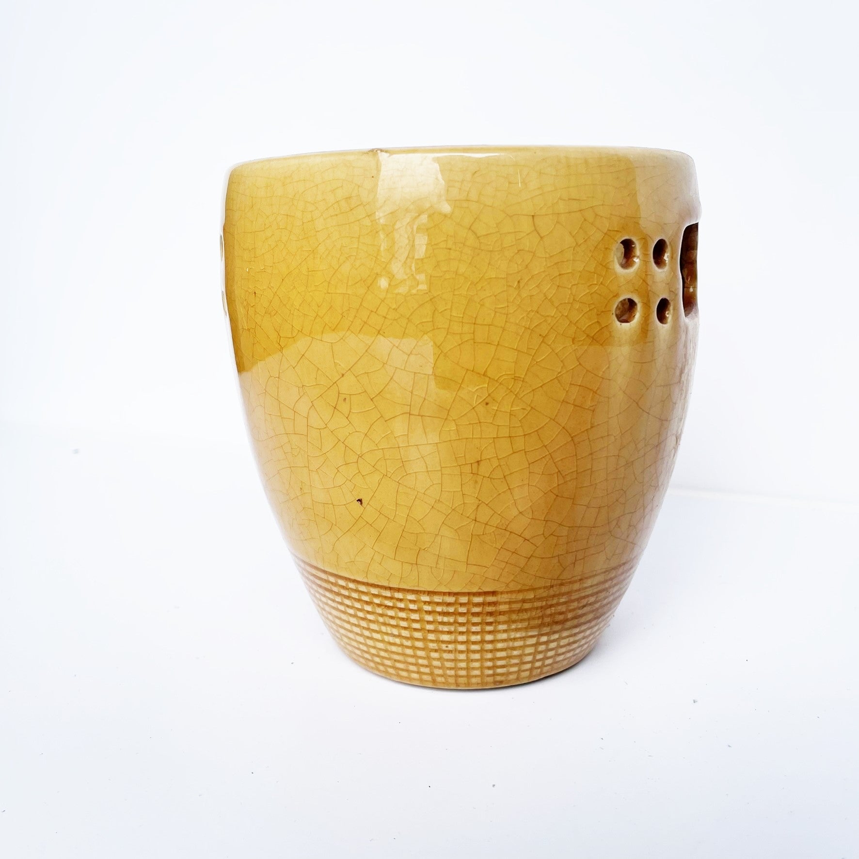 Tapered Honey Ceramic Planter with Handles