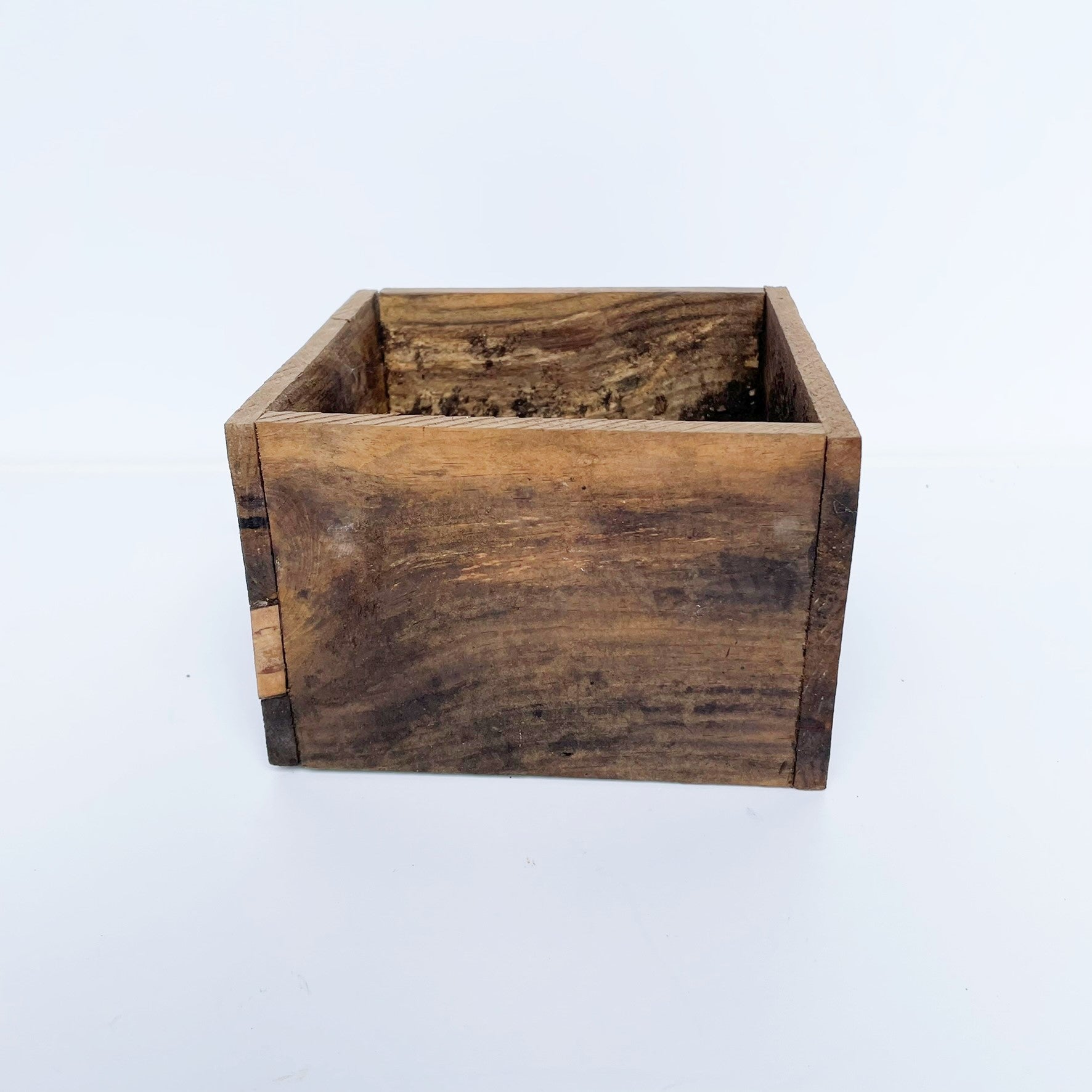 Wood Cube Cachepot Planter