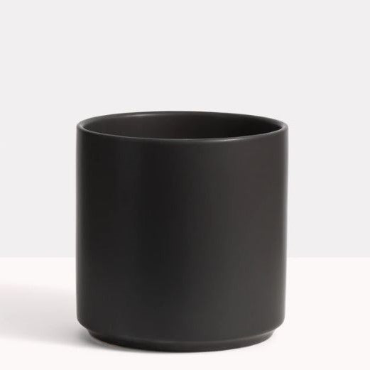 Black Cylinder Ceramic Planter