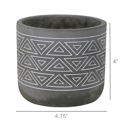 Totem Double Triangle Grey Cement Planter